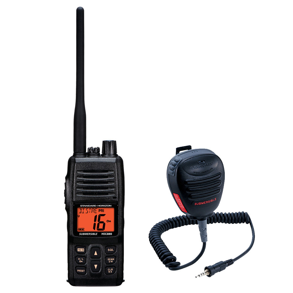 Standard Horizon HX380 Handheld VHF wFREE CMP460 Speaker Mic HX380CMP460