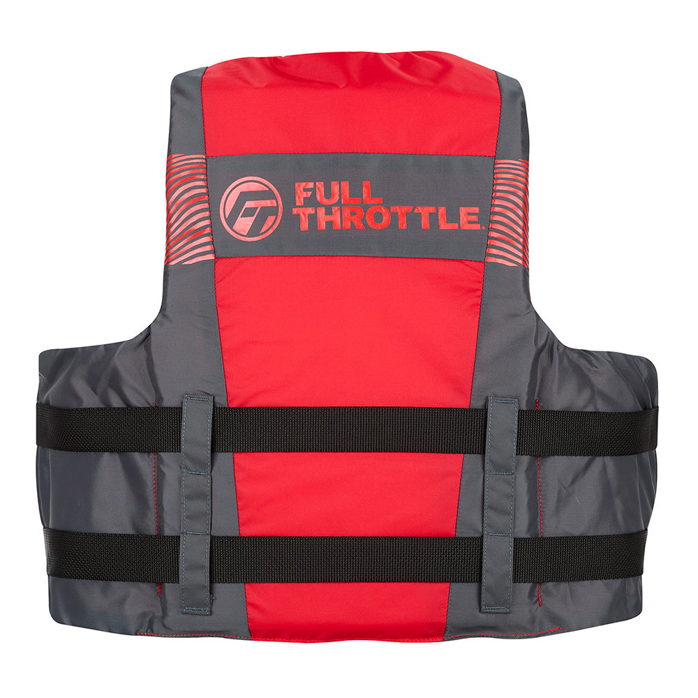 Full Throttle Adult Nylon Life Jacket  4X7X  RedBlack 11220010011026