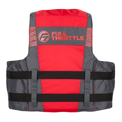 Full Throttle Adult Nylon Life Jacket  4X7X  RedBlack 11220010011026
