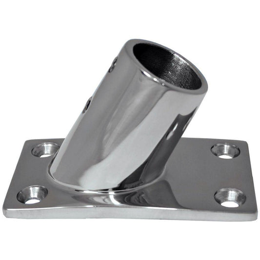 Whitecap 1 OD 60 Degree Rectangle Base SS Rail Fitting 6142C