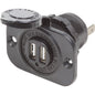 Blue Sea Dual USB Charger Socket  2 USB Ports wWatertight Cap 1016