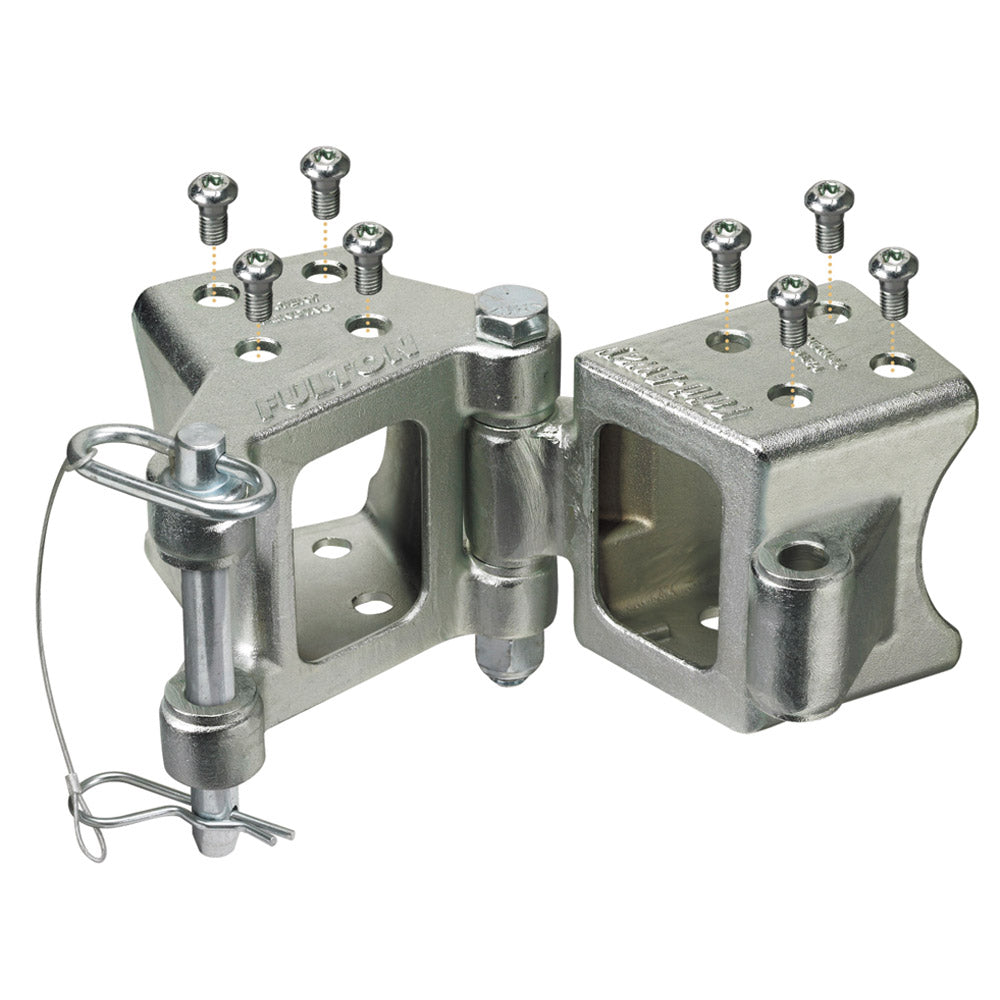 Fulton FoldAway BoltOn Hinge Kit 3 x 3 Trailer Beam Rating 5000 lbs 48 Pivot ZMax 600 Zinc Finish HDPB330101