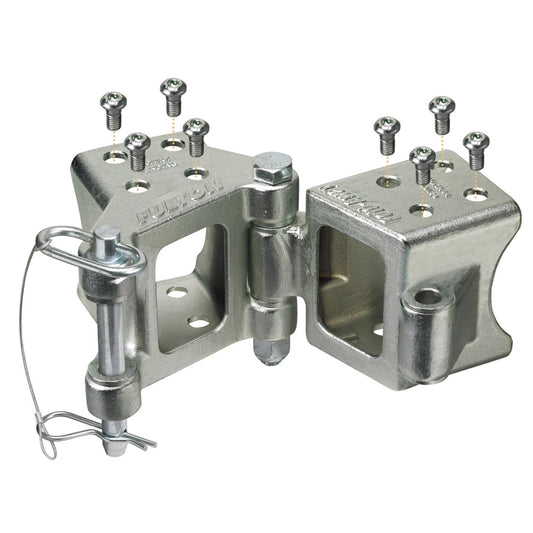 Fulton FoldAway BoltOn Hinge Kit 3 x 3 Trailer Beam Rating 5000 lbs 48 Pivot ZMax 600 Zinc Finish HDPB330101