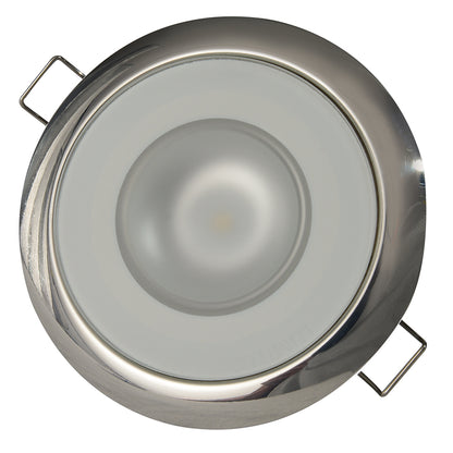 Lumitec Mirage  Flush Mount Down Light  Glass FinishPolished SS Bezel  2Color WhiteBlue Dimming 113111