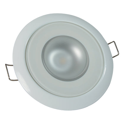 Lumitec Mirage  Flush Mount Down Light  Glass FinishWhite Bezel  2Color WhiteBlue Dimming 113121