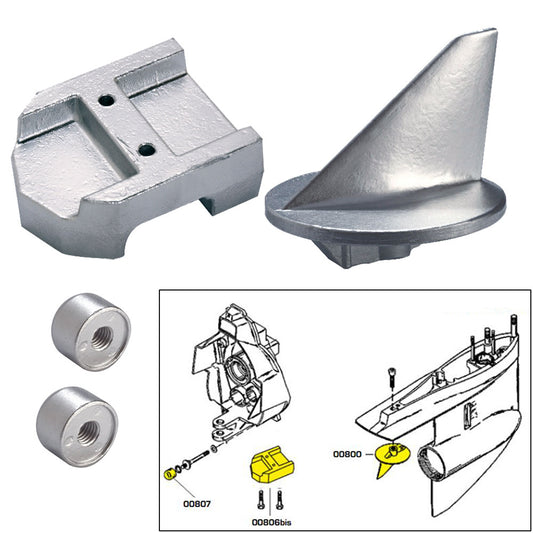 Tecnoseal Anode Kit wHardware  Mercury Alpha 1 Gen 1  Magnesium 20800MG