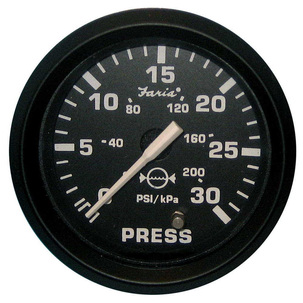 Faria Euro Black 2 Water Pressure Gauge 30 PSI 12810