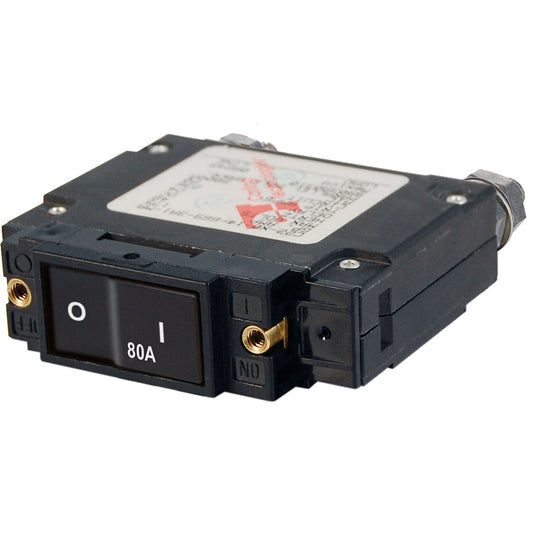 Blue Sea 7548 CSeries Flat Rocker Circuit Breaker  Single Pole  80A 7548