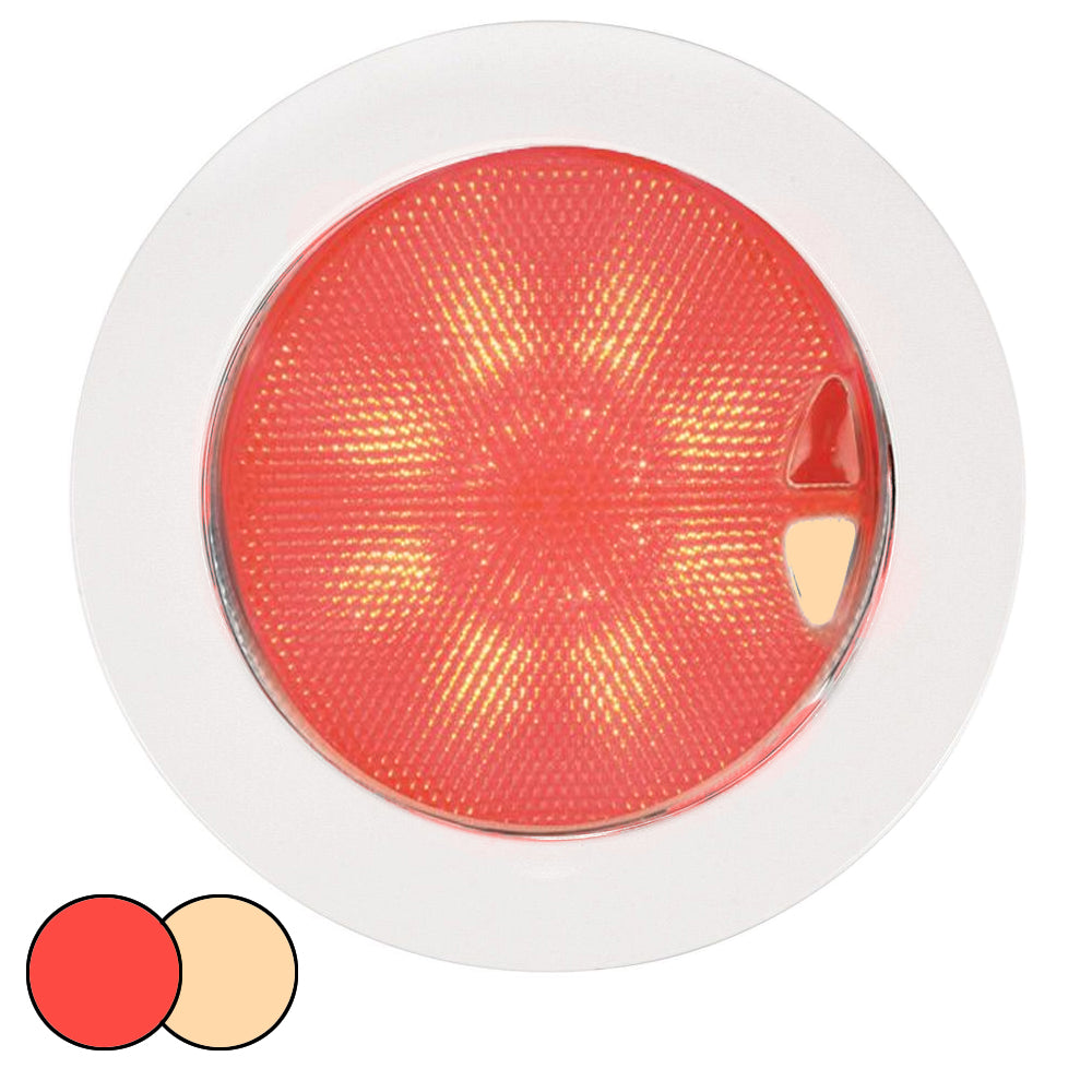Hella Marine EuroLED 150 Recessed Surface Mount Touch Lamp  RedWarm White LED  White Plastic Rim 980630102