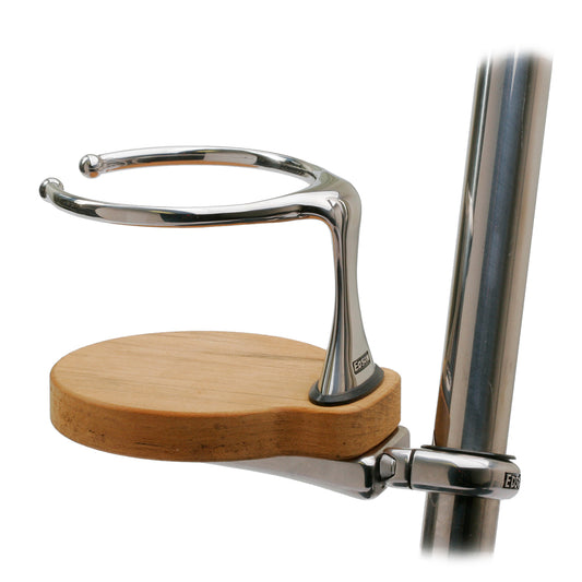 Edson ClampOn Drink Holder  Single  Teak 878TK1125