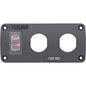 Blue Sea 4364 Water Resistant USB Accessory Panel  15A Circuit Breaker 2x Blank Apertures 4364