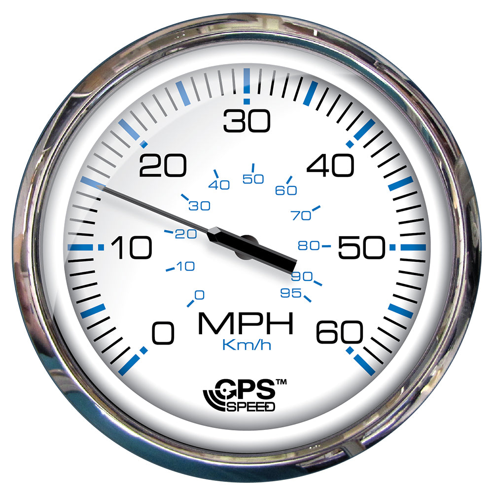 Faria Chesapeake White SS 5 Speedometer  60 MPH GPSStudded 33861