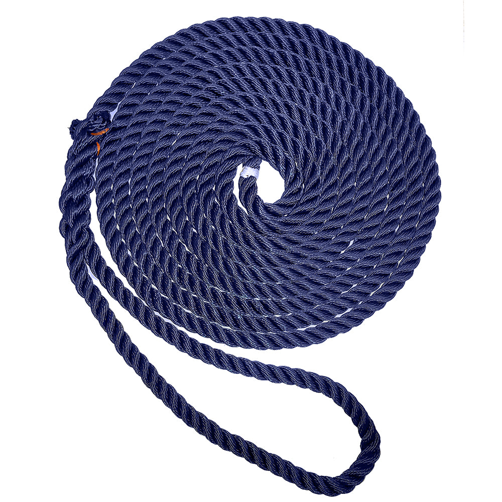 New England Ropes 12 Premium 3Strand Dock Line  Navy Blue  25 C60531600025