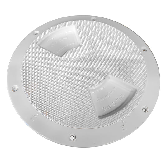 SeaDog Textured Quarter Turn Deck Plate  White  8 3361821