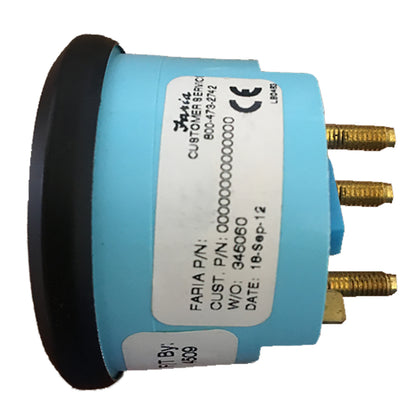 Faria Euro Black 2 Water Temperature Gauge  Metric 40 to 120 C 12814