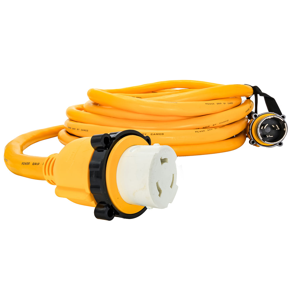 Camco 50 Amp Power Grip Marine Extension Cord  50 MLockingFLocking Adapter 55623