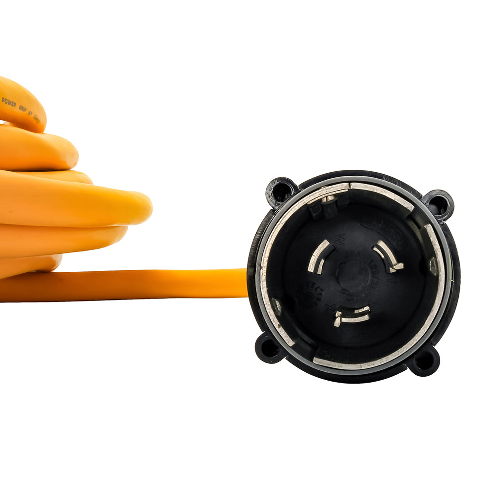 Camco 50 Amp Power Grip Marine Extension Cord  50 MLockingFLocking Adapter 55623