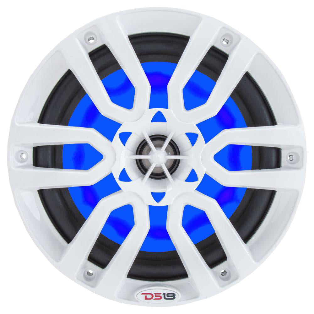 DS18 HYDRO 8 2Way Marine Speakers wRGB LED Lights 375W  White NXL8