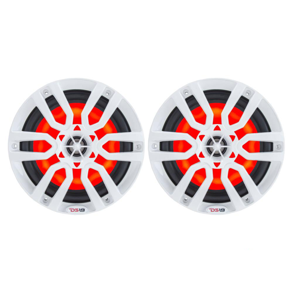 DS18 HYDRO 8 2Way Marine Speakers wRGB LED Lights 375W  White NXL8