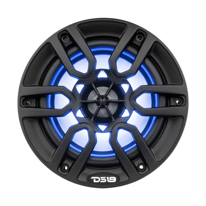 DS18 HYDRO 65 2Way Marine Speakers wRBG LED Lights 300W  Matte Black NXL6BK