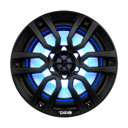 DS18 HYDRO 8 2Way Marine Speakers wRGB LED Lights 375W  Matte Black NXL8BK