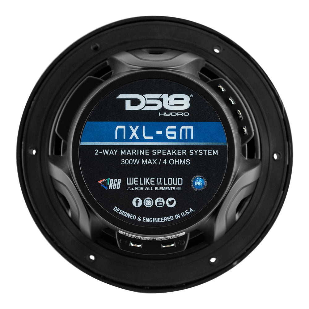 DS18 New Edition HYDRO 65 2Way Marine Speakers wRGB LED Lighting 300W  Black NXL6MBK