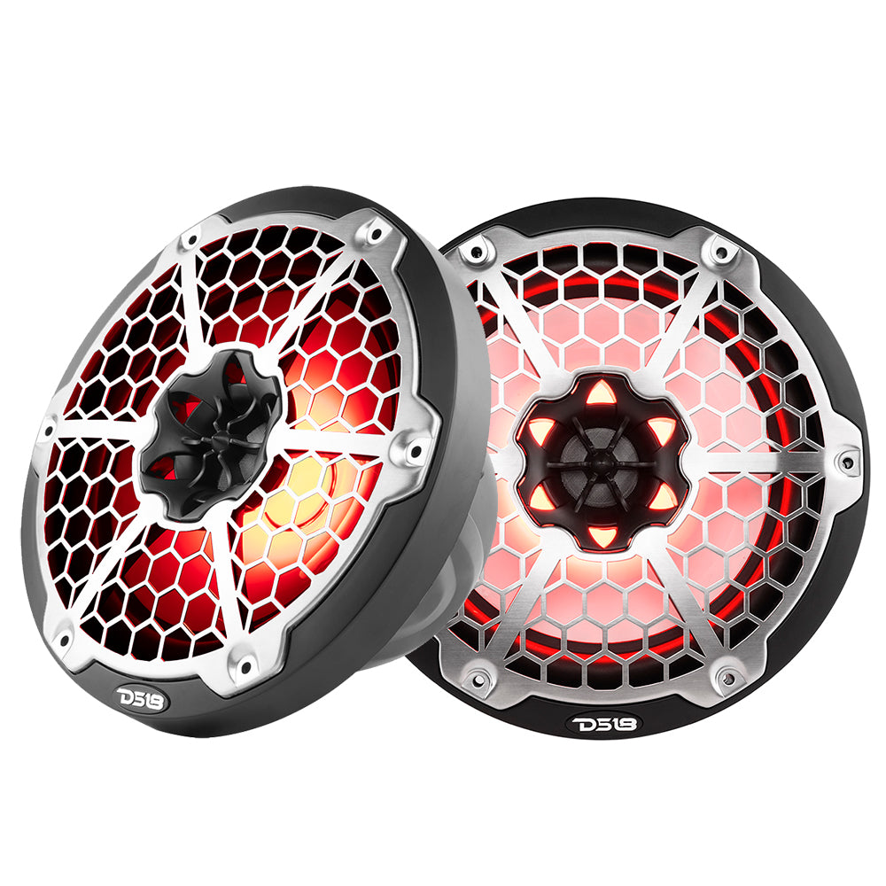 DS18 New Edition HYDRO 8 2Way Marine Speakers wRGB LED Lighting 375W  Black NXL8MBK