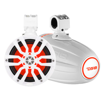 DS18 X Series HYDRO 65 Wakeboard Pod Tower Speaker wRGB LED Light  300W  White NXLX6TPWH