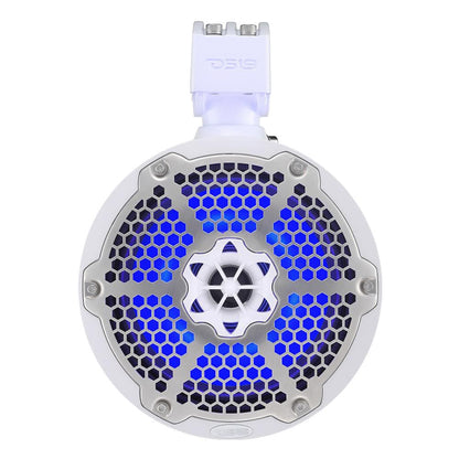 DS18 Hydro 65 Neodymium Wakeboard Speakers with 1 Driver and RGB LED Lights  450W  White NXLX6TPNEOWH