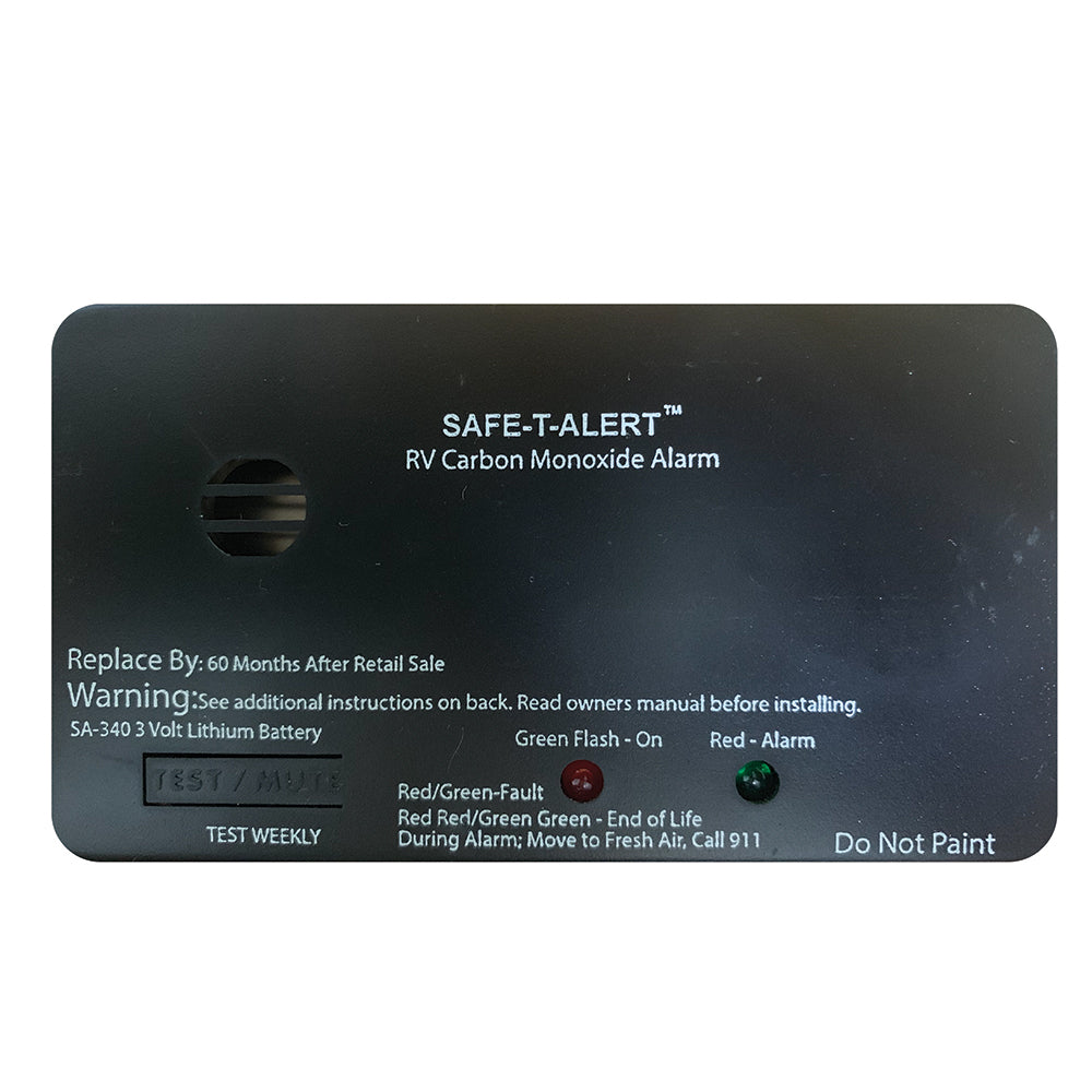 SafeTAlert SA340 Black RV Battery Powered CO Detector  Rectangle SA340BL