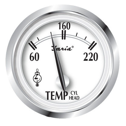 Faria Newport SS 2 Cylinder Head Temperature Gauge wSender  60 to 220 F 25011
