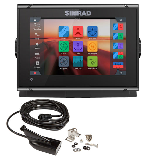 Simrad GO7 XSR ChartplotterFishfinder wHDI Transom Mount Transducer  CMAP Discover Chart 00014326002