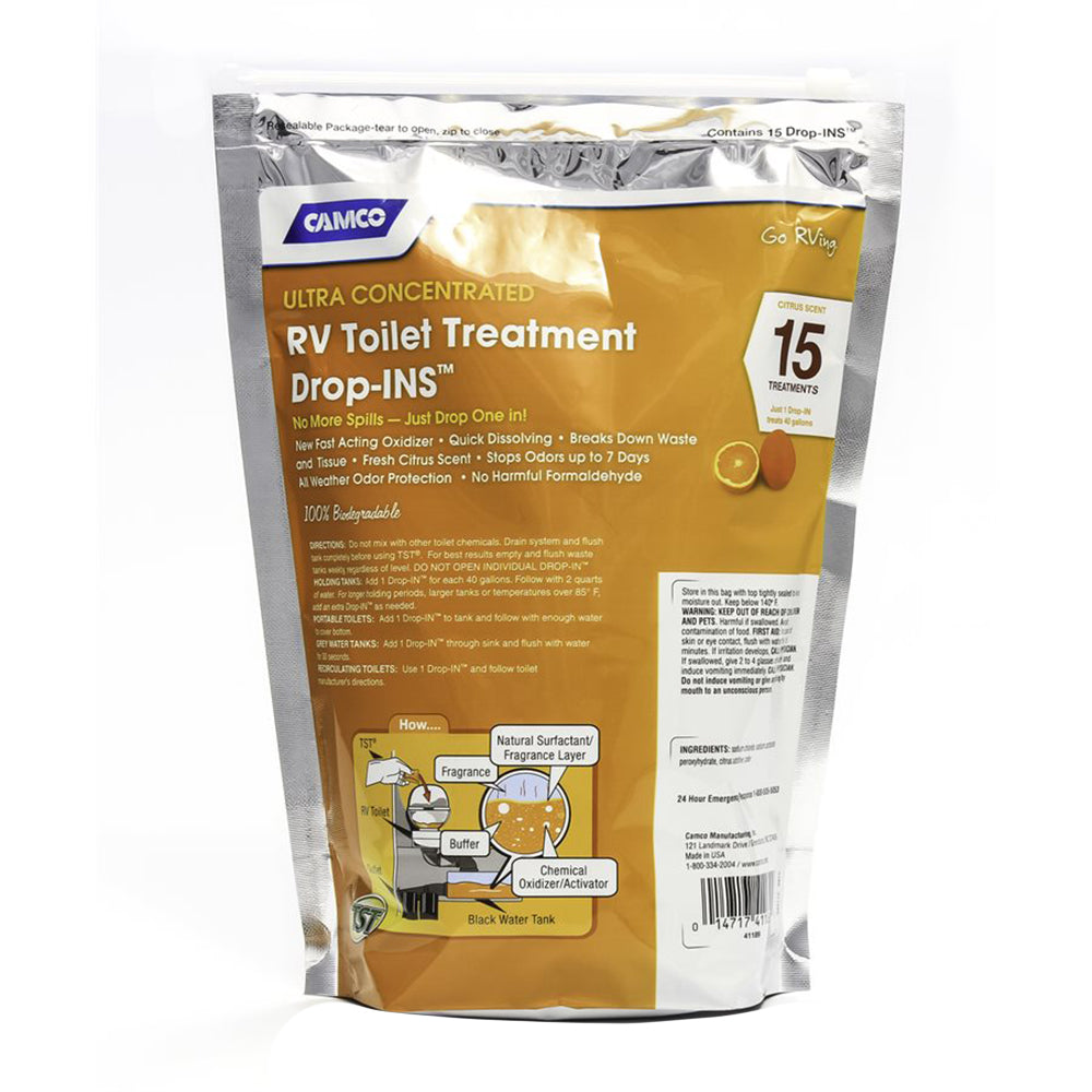 Camco TST Orange RV Toilet Treatment DropIns 15Pack 41189