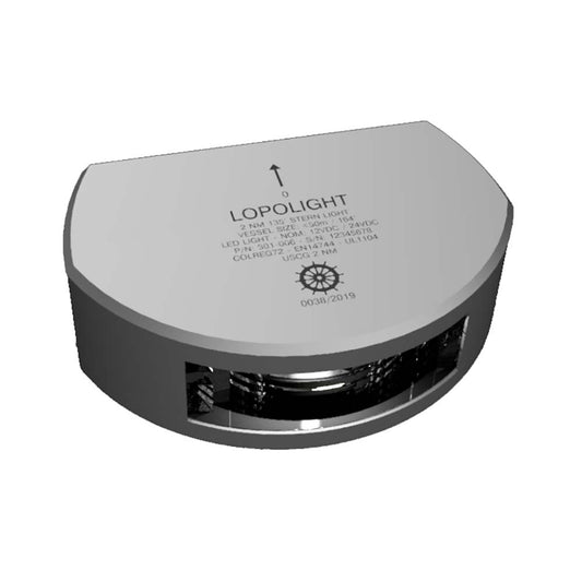 Lopolight Series 301006  Stern Light wDeck Light  2NM  Vertical Mount  White  Silver Housing 301006DLX