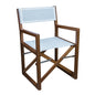Whitecap Directors Chair wWhite Batyline Fabric  Teak 63061
