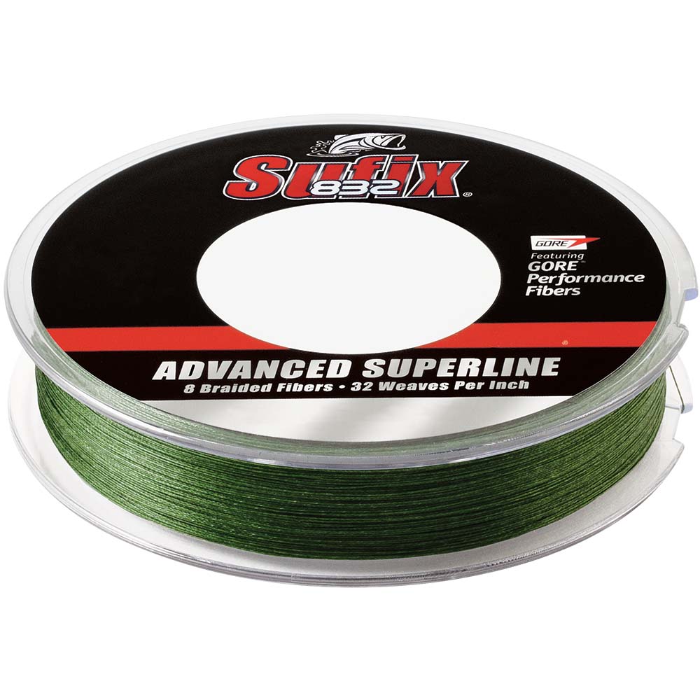 Sufix 832 Advanced Superline Braid  15lb  LowVis Green  150 yds 660015G
