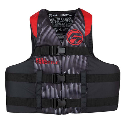Full Throttle Adult Nylon Life Jacket  4XL7XL  RedBlack 11220010011022