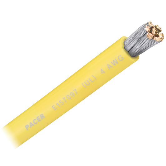 Pacer Yellow 4 AWG Battery Cable  Sold By The Foot WUL4YLFT