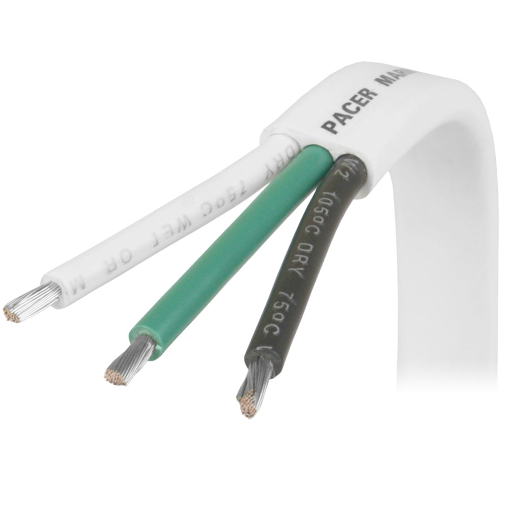 Pacer 163 AWG Triplex Cable  BlackGreenWhite  100 W163100