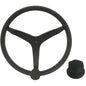 Uflex  V46  135 Stainless Steel Steering Wheel wSpeed Knob  Chrome Nut  Black V46B KIT