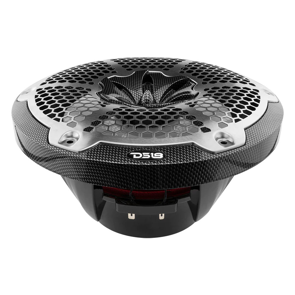 DS18 HYDRO 10 2Way Speakers wBullet Tweeter  Integrated RGB LED Lights  Carbon Fiber CF10M